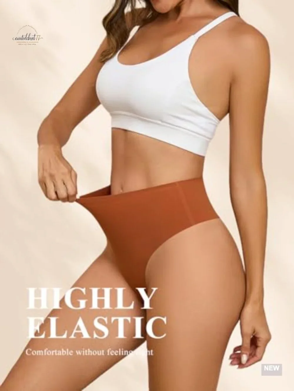 Seamless High Waisted Thongs 6 Pack - No Show Breathable Underwear for Yoga
